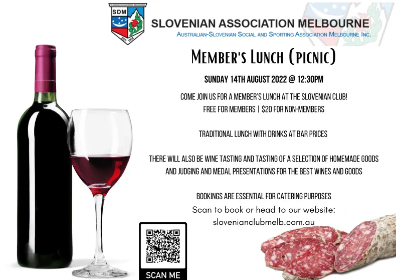 Member’s Lunch with Wine Tasting and Homemade goods